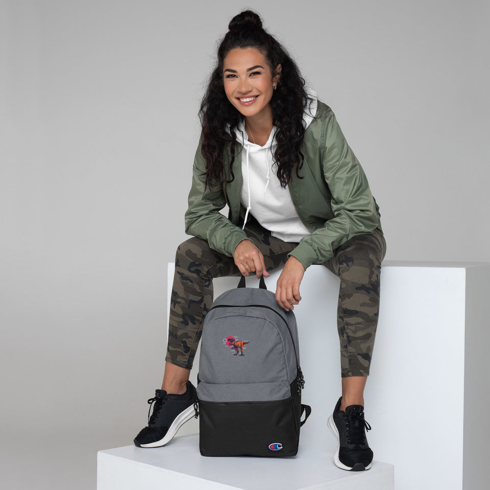 Embroidered T-Rex Backpack