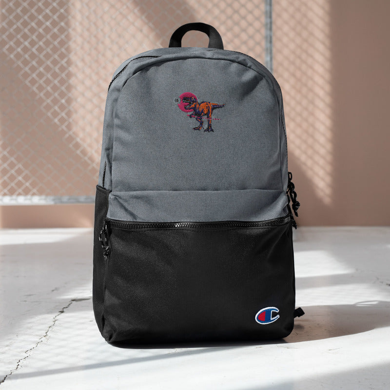 Embroidered T-Rex Backpack